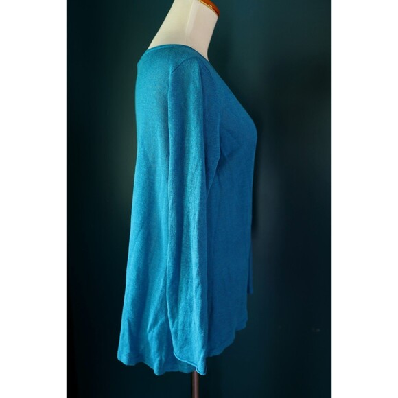 Eileen Fisher Top Sweater Women Size S Royal Blue 100% Organic Linen Round Neck - Picture 9 of 9